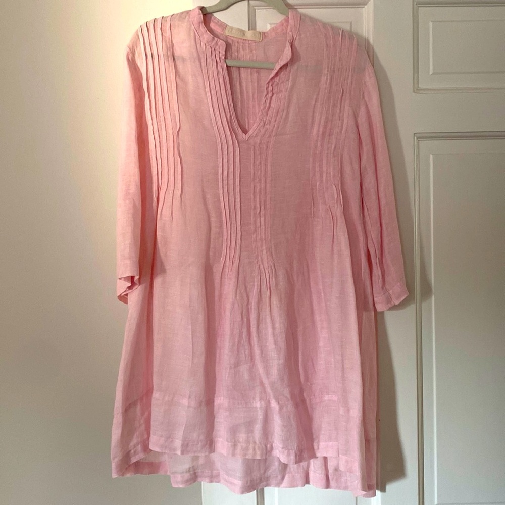 Gorsuch CP Shades pink linen cover-up, size small